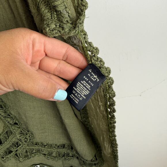 Do Everything in Love Crochet Trim Swim Beach Cover Up Cardigan Green - One Size - Picture 6 of 10